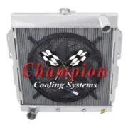2 Row Discount Champion Radiator W/ 16" Fan for 1955 1956 1957 Ford Thunderbird (for: Ford)