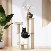 Alopet Cat Tree Scratching Post Scratcher Cats Tower Wood Condo Toys House 132cm