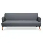 Brianna 3 Seater Sofa Bed Fabric Uplholstered Lounge Couch - Dark Grey