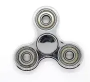 Fidget Hand Spinner Metal Chromed Finish Finger Toy -- Stress Reducer Two Count