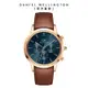 Daniel Wellington DW 手錶 Iconic Chronograph 42ｍｍ極地藍三眼皮革錶藍錶盤 DW00100639