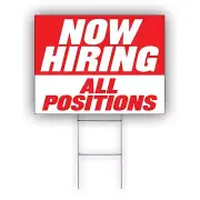Now Hiring All Positions Advertising Part & Full Time Job Coroplast Yard Sign