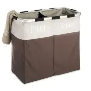 2 Bushel Java Double Laundry Hamper Collapsible Light Aluminum Heavy Duty Mesh
