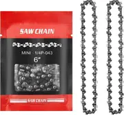 2pcs Replacement Chains for 6 Inch Mini Electric Chainsaw, Chainsaw Chain 37 Drive Links, 1/4" Pitch, Effective Cutting 15cm