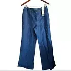 Lauren Ralph Lauren LRL Womens Wide Leg Pants Linen Blue Pockets Lined Size 6