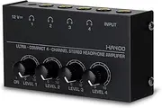 Headphone Amplifier 4 Channel Metal Stereo Audio Amplifier, Mini Earphone Amp Ultra Compact 4-Channel Stereo Headphone Amplifier