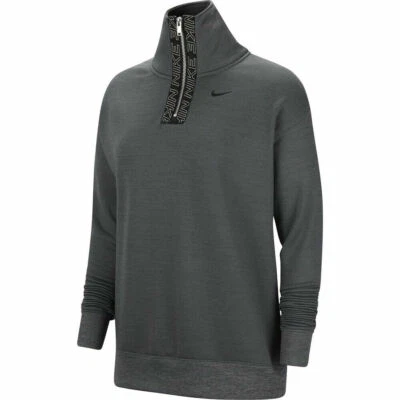 Nike Therma Women's 1/2-Zip Graphic Training Crew Sweatshirt SMALL CU5710-010