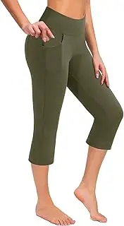[Generic] Capris Leggings for Women 2025 Trendy High Waist Tummy Control Yoga Pants Running Workout Athletic Pants with Pockets