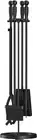 Firebeauty Fireplace Tools Set 5 Pieces Wrought Iron Fire Place Pit Poker Holder