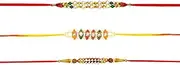 [Tuelip] Pack of 3 Designer Rakhi Bracelet for Brother on Raksha bandhan with Designer Multi Stone & Multicolor Beads Traditional Rakhi Thread
