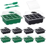 10 Packs Seed Starter Trays Seedling Tray,120 Cells Humidity Adjustable Seed Sta
