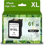 61XL Black Ink Cartridges 1 Pack Replacement for HP 61 XL Printer Ink for Envy 4500 5535 5530 Deskjet 1000 1010 2540 1055 1512 3510 3050A Officejet 4635 2620 Printer (1 Black)