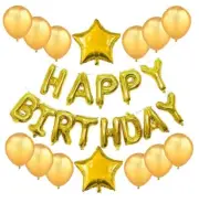 Happy Birthday Foil Star Latex Balloon Banner Gold 16” inch Mylar Bunting Party