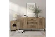Cosmoliving Bronx Large Buffet Sideboard Cabinet With Pet Cat House Table