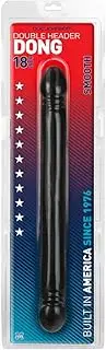 Doc Johnson Classic - Smooth Double Header - 18 Inch - Double-Sided Dildo - Black
