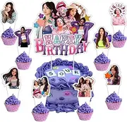 VOSMII 25pcs Olivia Cake Decorations with 24pcs Cupcake Toppers, 1pcs Cake Topper for Rodrigo Birthday Party Supplies