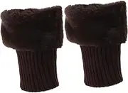 [BEBEMOKO] 1Pair Furry Leg Warmers for Women Winter Boot Covers Warm Covers Accessory for Fashionable Present for Cold Weather