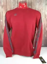 NWT Umbro Mens XL Red Crew Neck Pull Over Sweatshirt Soccer Futbol Logo