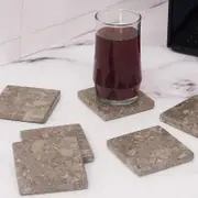 Marble Square Coaster Plates Set