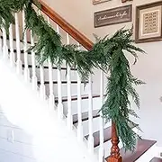 Vita Domi 72" Faux Cedar Garland Realistic, Extra Full Cedar Christmas Garland for Mantle, Norfolk Pine Garland for Stairs, Garlands for Decoration Christmas, Cedar Garland Artificial Realistic