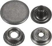 uxcell 60 Sets Press-Stud Cap Buttons 17mm Metal Snap Fastener Alloy Sew-on Snap Buttons for Bag Leather Marine Boat Canvas, Gun