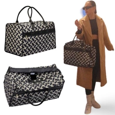 New Diane Von Furstenberg DVF for Target Weekender Duffle Bag Neutral Weave NWT