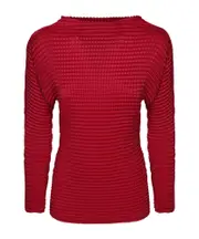 Issey Miyake Long-Sleeved Pleated Top 2 ROSSO