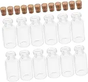 ULDIGI 12pcs Mini Cork Glass Bottles with Cork Stopper Delicate Vials for Wishes DIY Crafts and Decorations Handmade Transparent Miniature Jars for Unique