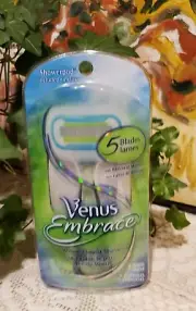 Gillette Venus Embrace 5 Blades Refillable Razor + 2 Cartridges + ShowerPod