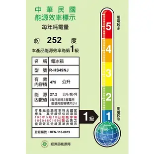 HITACHI日立 475L 變頻五門冰箱 RHS49NJ 獨立雙冷卻系統 日本製