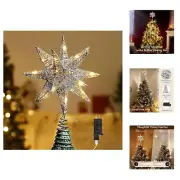 Christmas Star Tree Topper, 3D Geometric Star Plugged Decorative Treetop Star...
