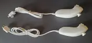 2x Wii Nunchuck White Remote Nintendo Wii U Controller