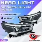 Pair Head Light Lamp LED Black For Toyota Hilux Ute 4WD 2020~On Rouge Rugged