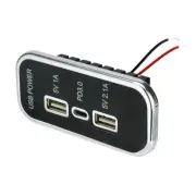 12/24V Car PD3.0 Dual USB Socket for Motorcycle Auto Truck ATV Boat RV Bus5871