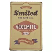 Vegemite Smiled Tin Sign 30x20cm