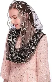 [PAMOR] Chapel Veils Mantilla Infinity Veil Latin Mass Little Flower Soft Embroidered Lace Head Covering Scarf