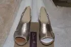 Clarks Nubuck Wedge Sandals w/Backstrap, Pewter Matellic, Helio Float Ret. $90