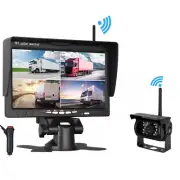 Digital Wireless Reversing Backup Camera 7 Inch Quad Monitor 12V/24V iPoster