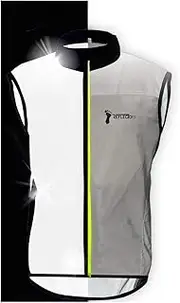 Full Reflective Windbreaker Vest for Running and Cycling – 3 Rear Pockets, Inside Chest Pocket, Full Rear Vent