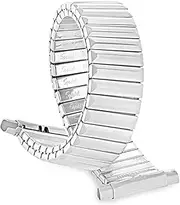 [Speidel] Men’s Stainless Steel Comfortable Stretch Watch Band, Gold or Silver Tone Replacement Strap, 16-22mm, Straight End or Curved End with No Clasp Extra Long Lengths Available