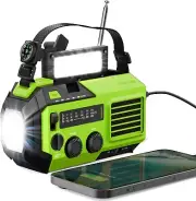 FosPower FOSPWB2376 Emergency Solar Crank Portable NOAA Weather Radio -...