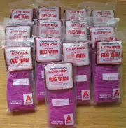 13 Bags Sealed Columbia-Minerva Magenta 3222 Latch Hook Yarn 320 Pieces Per Bag