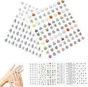 ELAYARD 7Sheets Rhinestone Stickers Self Adhesive Body Jewels for Makeup Crafts Festivals Reusable Bead Sequin Embellishments for Phones Laptops Handbags