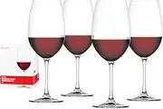 [Spiegelau] Salute Bordeaux Wine Glass, Clear – Large Crystal Drinkware for Full-Bodied Red Wines – Machine-Made, Durable & Dishwasher Safe – 710 ml Capacity (Pack of 4)