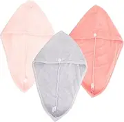 3pcs Coral Fleece Hair Drying Cap Fast Absorbent Shower Accessory for Women Thickened Soft Design for Quick Drying for Home Gym and Travel
