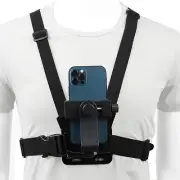Mobile Phone Chest Mount Harness Strap Holder for iPhone Samsung Gopro 11 10
