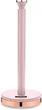 Tower T826133PNK Cavaletto Towel Pole Kitchen Roll Holder with Soft Underliner, Marshmallow Pink and Rose Gold