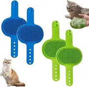 Meowvo Silicone Grooming Strap Pad for Cats, Silicone Grooming Strap Pad – 2-in-1 Self-Groomer, Cats Combs Cat Massager for Climbing Frames Table (Blue+Green)