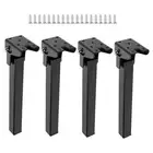 4 Pieces Folding Table Legs Industrial Modern with Screws Foldable Desk