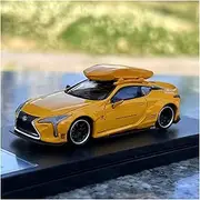 Scale Finished Model Car 1:64 for Lexus LC500 Simulation Alloy Sports Car Model Static Vehicle Collection Souvenirs Miniature Replica Car (Size : Yellow)